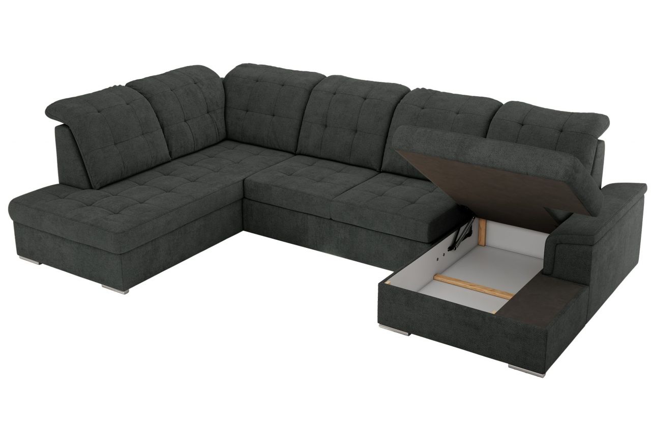 Narożnik MADRITO U - strona lewa - ciemnoszary, struktura