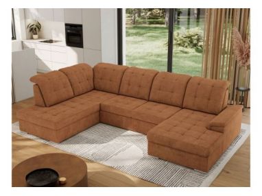 Narożnik MADRITO U - strona lewa - pomarańczowy, struktura