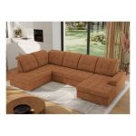 Narożnik MADRITO U - strona lewa - pomarańczowy, struktura