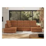 Narożnik MADRITO U - strona lewa - pomarańczowy, struktura