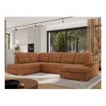 Narożnik MADRITO U - strona lewa - pomarańczowy, struktura