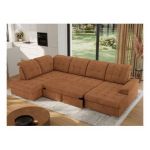 Narożnik MADRITO U - strona lewa - pomarańczowy, struktura