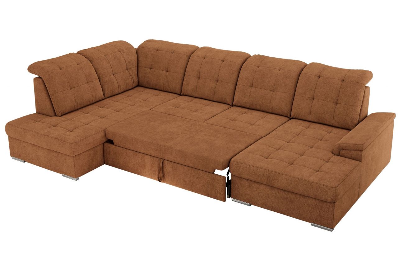 Narożnik MADRITO U - strona lewa - pomarańczowy, struktura