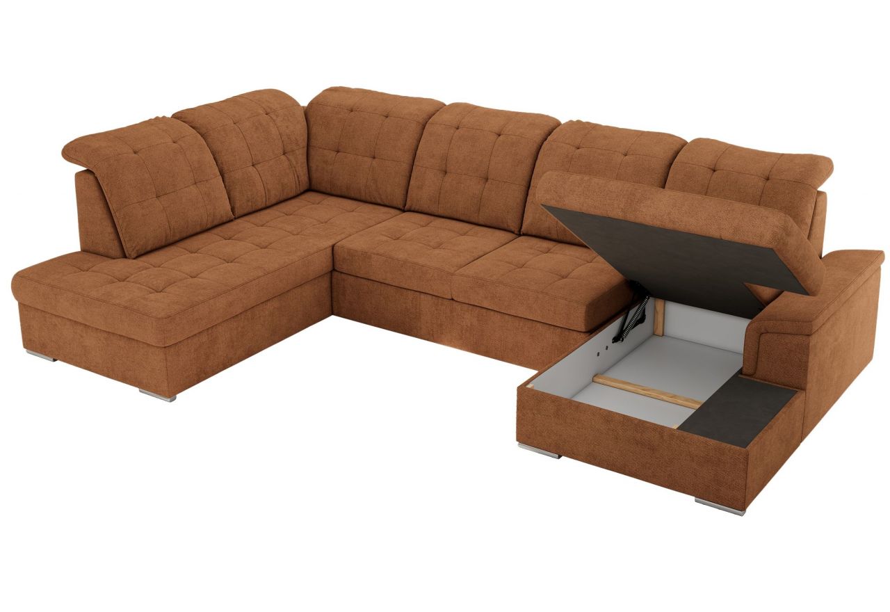 Narożnik MADRITO U - strona lewa - pomarańczowy, struktura