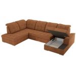 Narożnik MADRITO U - strona lewa - pomarańczowy, struktura