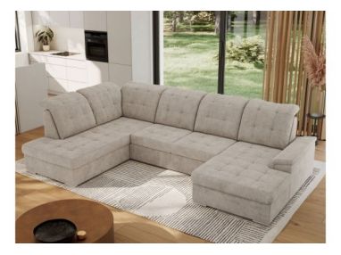 Narożnik MADRITO U - strona lewa - beżowy, struktura