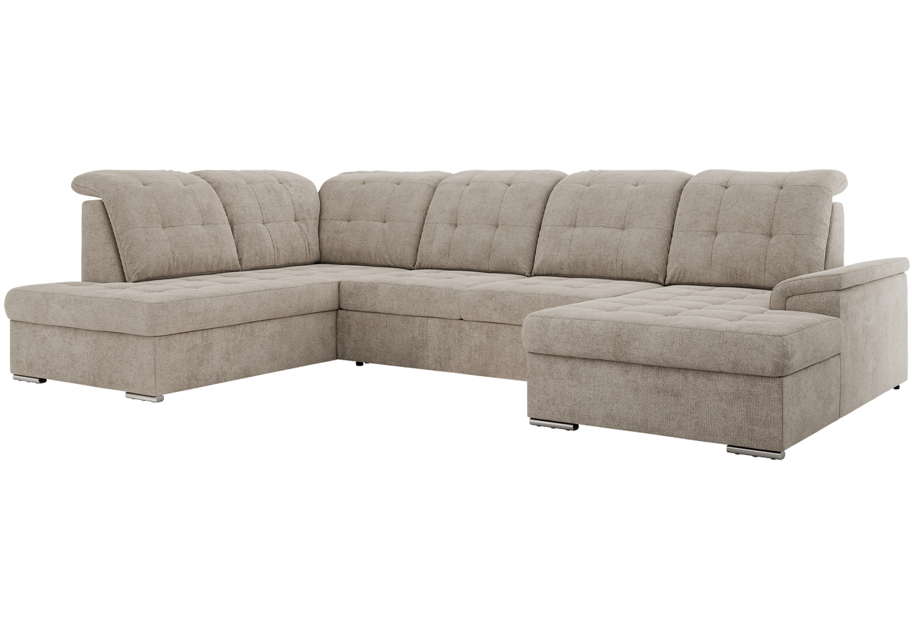 Narożnik MADRITO U - strona lewa - beżowy, struktura