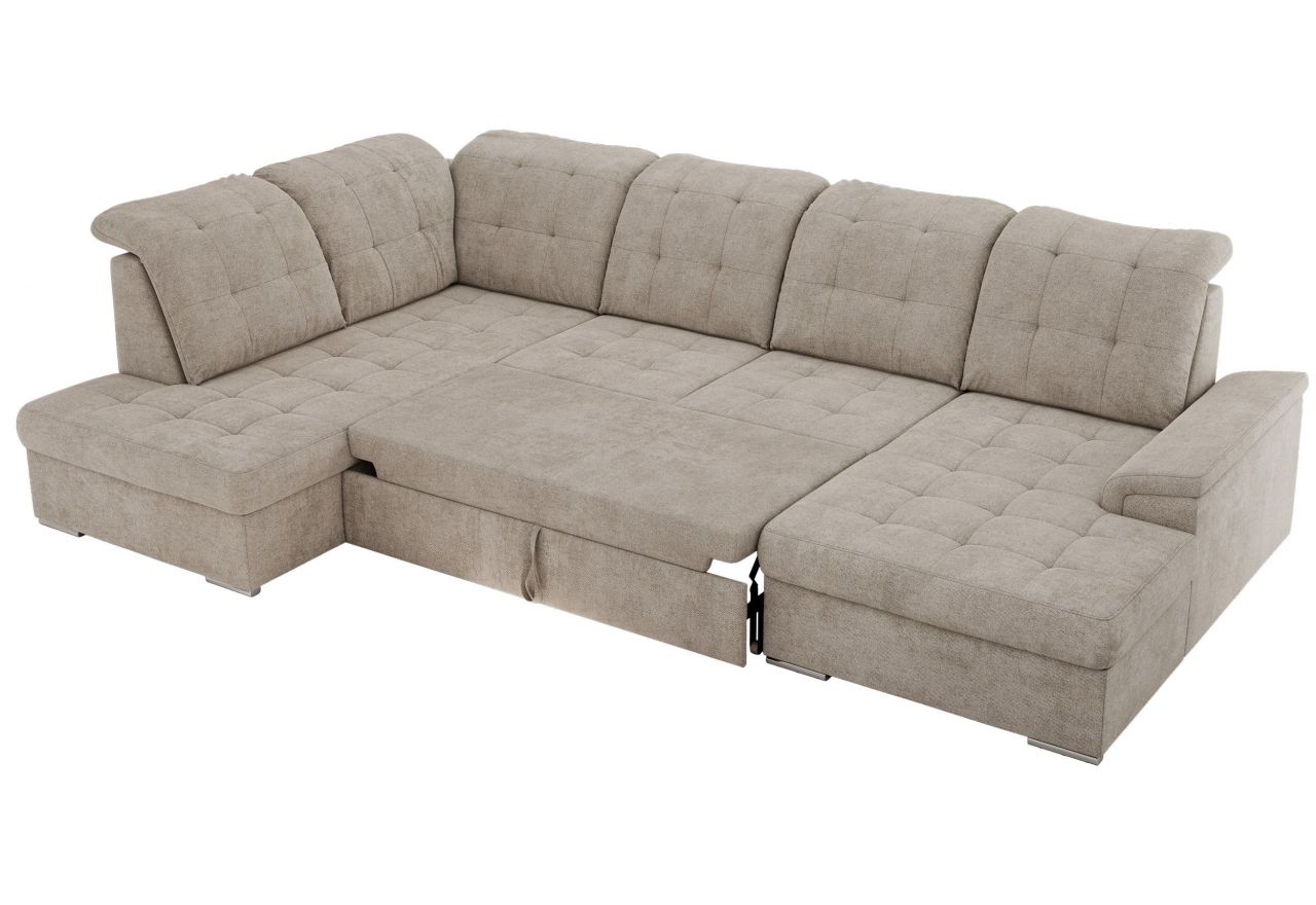 Narożnik MADRITO U - strona lewa - beżowy, struktura