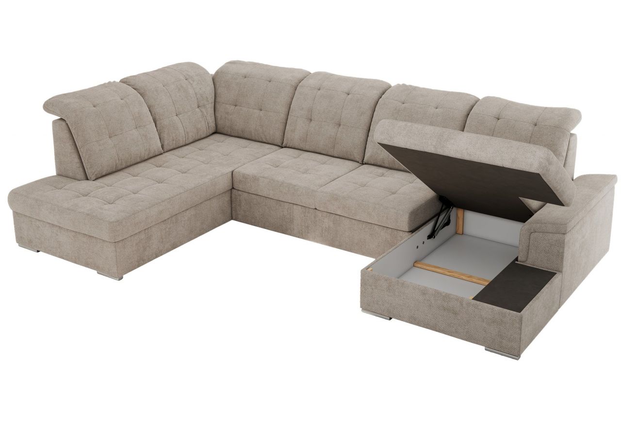 Narożnik MADRITO U - strona lewa - beżowy, struktura