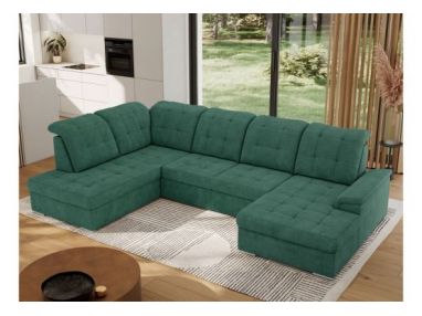 Narożnik MADRITO U - strona lewa - zielony, struktura