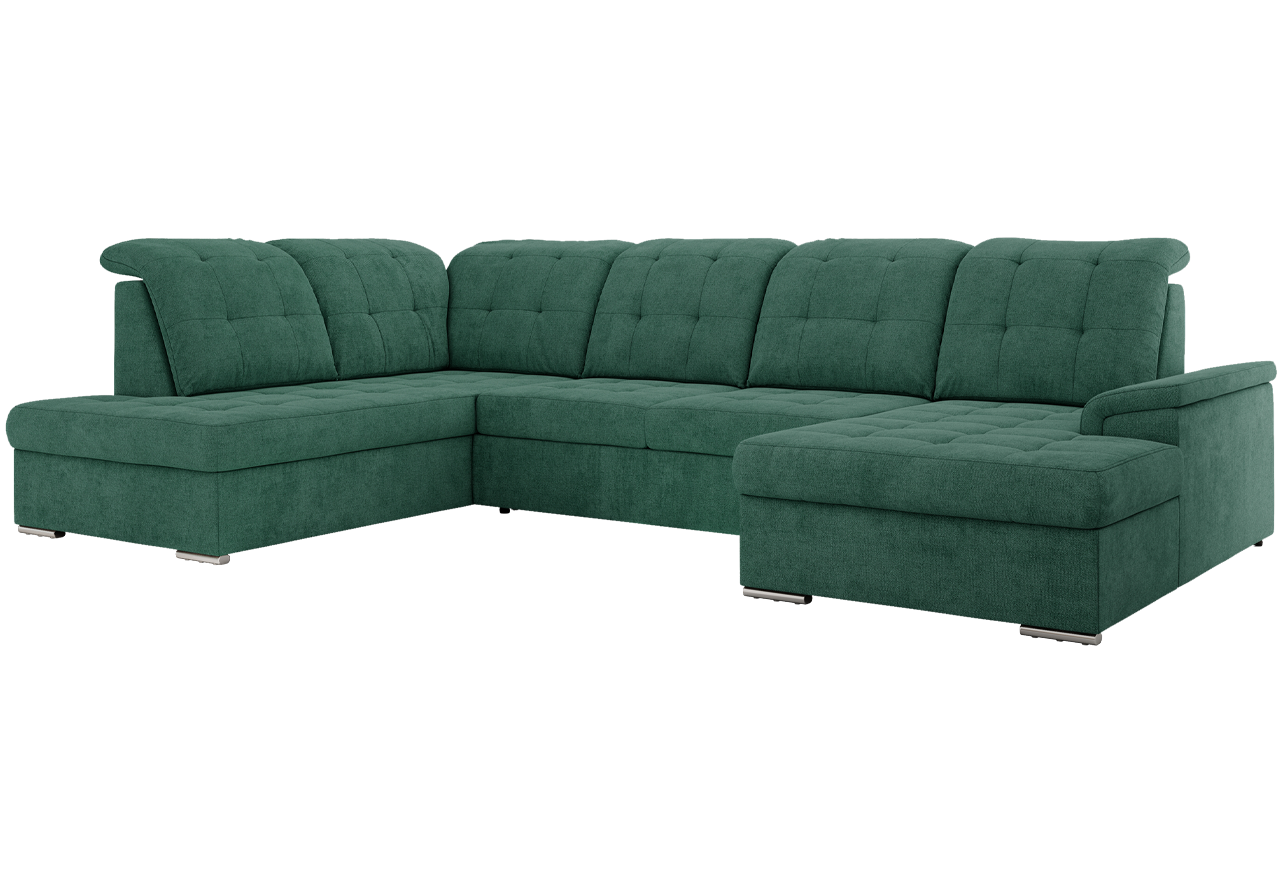 Narożnik MADRITO U - strona lewa - zielony, struktura