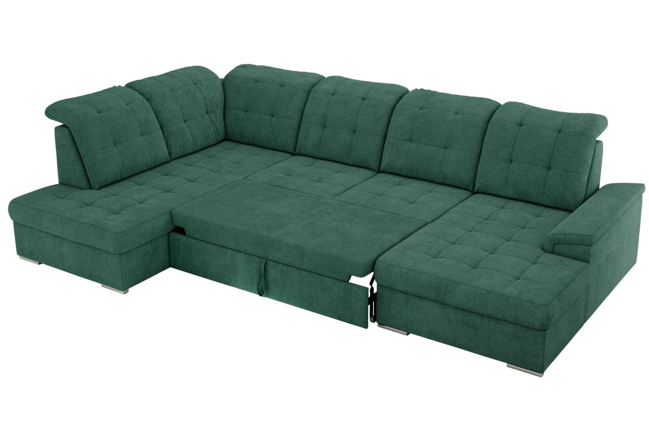 Narożnik MADRITO U - strona lewa - zielony, struktura