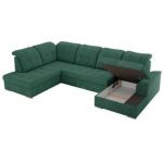 Narożnik MADRITO U - strona lewa - zielony, struktura