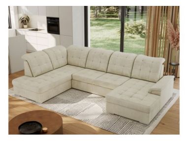 Narożnik MADRITO U - strona lewa - beżowy, welwet