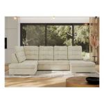 Narożnik MADRITO U - strona lewa - beżowy, welwet