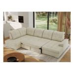 Narożnik MADRITO U - strona lewa - beżowy, welwet