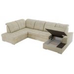 Narożnik MADRITO U - strona lewa - beżowy, welwet