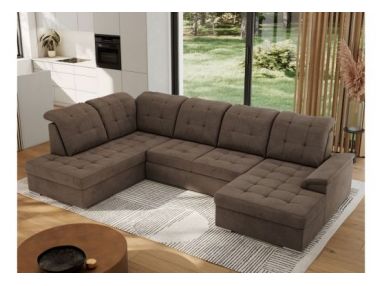 Narożnik MADRITO U - strona lewa - brązowy, welwet