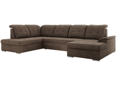 Narożnik MADRITO U - strona lewa - brązowy, welwet