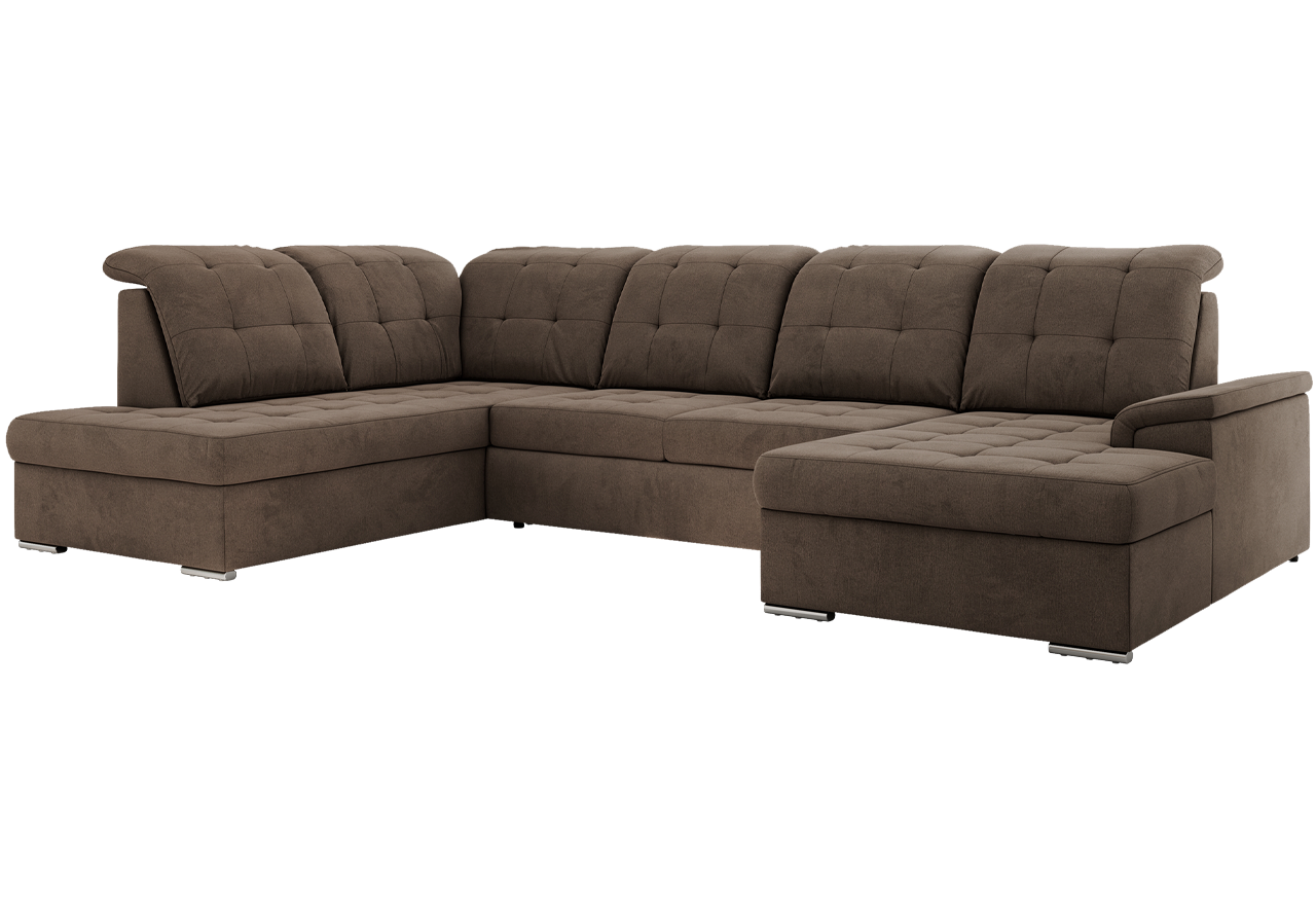 Narożnik MADRITO U - strona lewa - brązowy, welwet