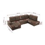 Narożnik MADRITO U - strona lewa - brązowy, welwet