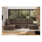 Narożnik MADRITO U - strona lewa - brązowy, welwet