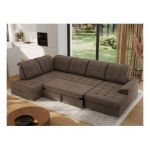 Narożnik MADRITO U - strona lewa - brązowy, welwet