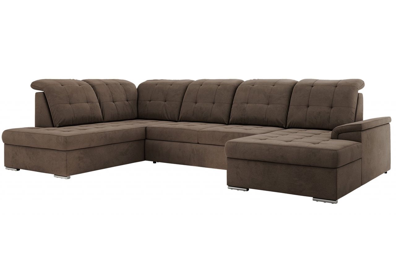 Narożnik MADRITO U - strona lewa - brązowy, welwet