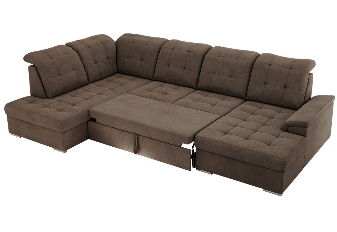 Narożnik MADRITO U - strona lewa - brązowy, welwet