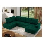 Narożnik MADRITO U - strona lewa - ciemnozielony, welwet