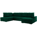 Narożnik MADRITO U - strona lewa - ciemnozielony, welwet