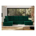 Narożnik MADRITO U - strona lewa - ciemnozielony, welwet