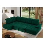 Narożnik MADRITO U - strona lewa - ciemnozielony, welwet