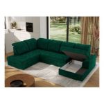 Narożnik MADRITO U - strona lewa - ciemnozielony, welwet