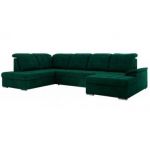Narożnik MADRITO U - strona lewa - ciemnozielony, welwet
