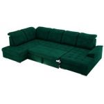 Narożnik MADRITO U - strona lewa - ciemnozielony, welwet