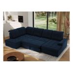 Narożnik MADRITO U - strona lewa - ciemnoniebieski, welwet