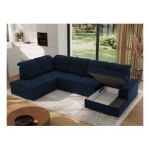 Narożnik MADRITO U - strona lewa - ciemnoniebieski, welwet