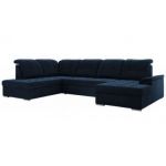 Narożnik MADRITO U - strona lewa - ciemnoniebieski, welwet