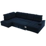Narożnik MADRITO U - strona lewa - ciemnoniebieski, welwet