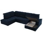 Narożnik MADRITO U - strona lewa - ciemnoniebieski, welwet