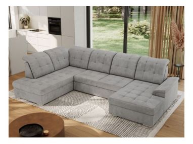 Narożnik MADRITO U - strona lewa - jasnoszary, welwet