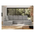 Narożnik MADRITO U - strona lewa - jasnoszary, welwet