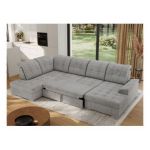 Narożnik MADRITO U - strona lewa - jasnoszary, welwet