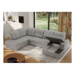 Narożnik MADRITO U - strona lewa - jasnoszary, welwet