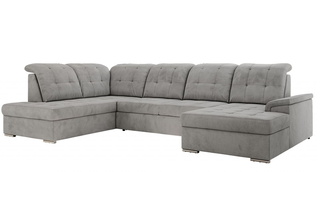 Narożnik MADRITO U - strona lewa - jasnoszary, welwet