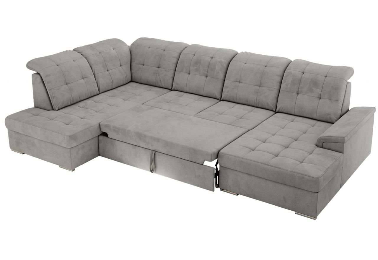 Narożnik MADRITO U - strona lewa - jasnoszary, welwet