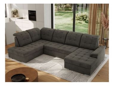 Narożnik MADRITO U - strona lewa - ciemnoszary, welwet