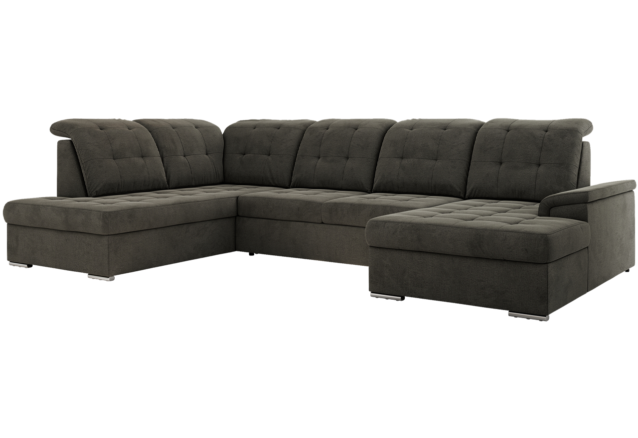 Narożnik MADRITO U - strona lewa - ciemnoszary, welwet