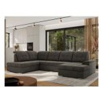 Narożnik MADRITO U - strona lewa - ciemnoszary, welwet